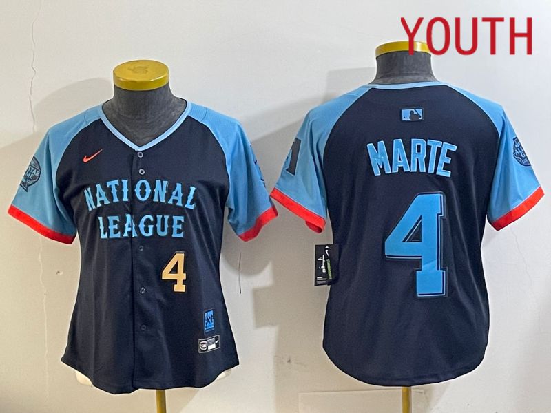 Youth Arizona Diamondback #4 Marte Blue All star 2024 Nike MLB Jersey style 4->golden state warriors->NBA Jersey